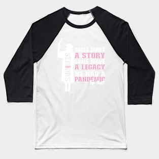 Pandemic Graduation | White And Pink Text Funny Graduation Baseball T-Shirt